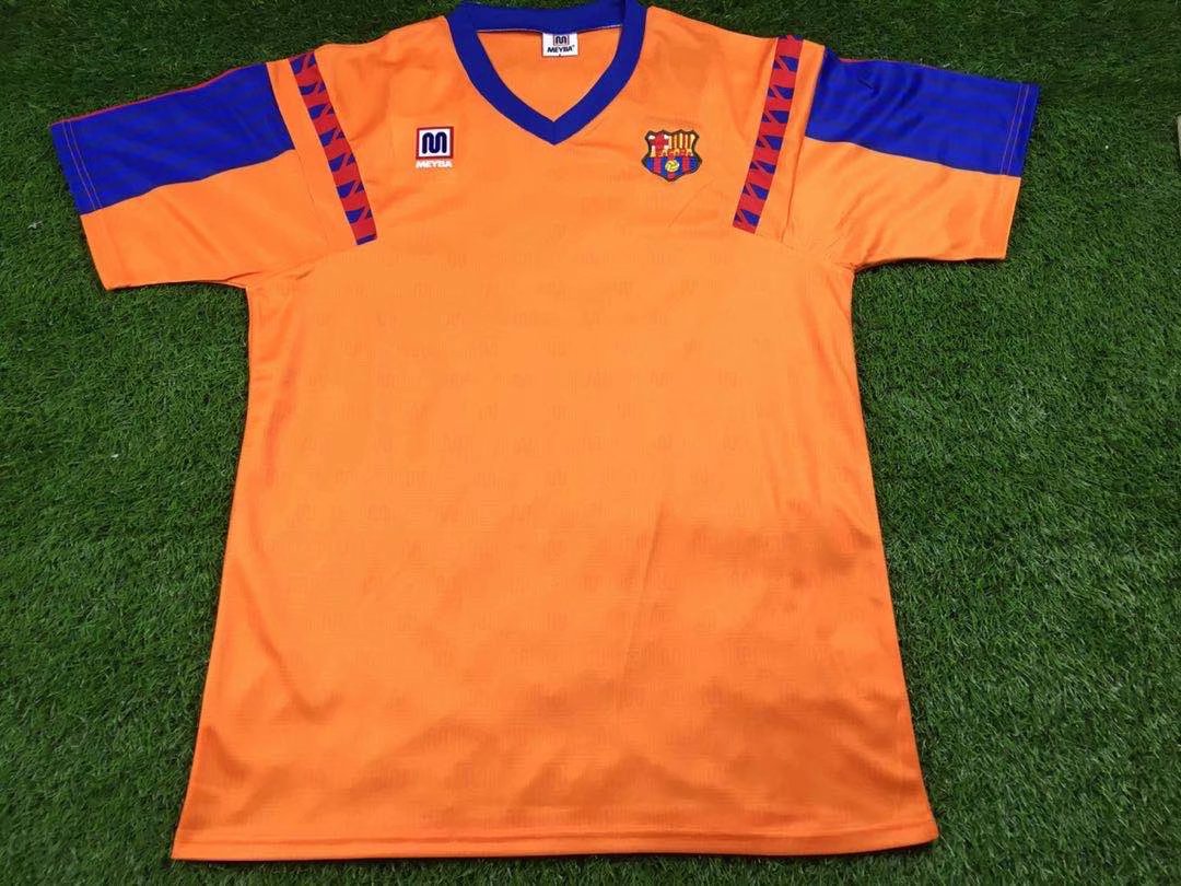 AAA Quality Barcelona 91/92 Away Orange Soccer Jersey